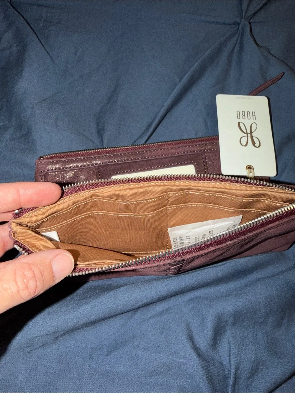 HOBO Bordeaux Plum Leather Wallet Clutch